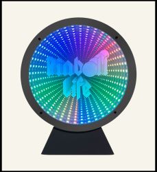 'Pinball Life Infinity Mirror Sign - 9.5" Diameter